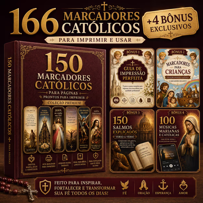 150 Marcadores Católicos + 4 bônus exclusivos